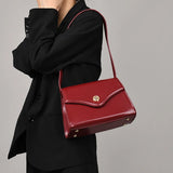 Vintage PU Leather Women Armpit Shoulder Bag Crossbody Red