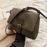 Vintage Women's Commute Totes Bag High Suede PU Leather Shoulder Messenger Bags
