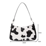 Vintage Milk Cow Pattern Shoulder Bag for Women