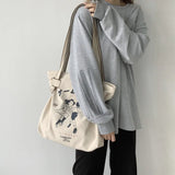Vintage Women's Shoulder Bag Large Capacity Canvas Handbag Eco Tote