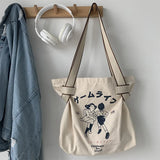 Vintage Women's Shoulder Bag Large Capacity Canvas Handbag Eco Tote