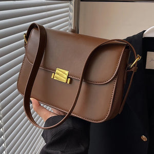 Vintage Women's Square Handbag Autumn Winter Texture Pu Shoulder Bag