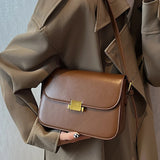 Vintage Women's Square Handbag Autumn Winter Texture Pu Shoulder Bag