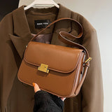 Vintage Women's Square Handbag Autumn Winter Texture Pu Shoulder Bag