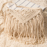 Vintage Women's Zipper Woven Tassel Crossbody Shoulder Bag