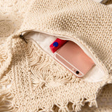 Vintage Women's Zipper Woven Tassel Crossbody Shoulder Bag