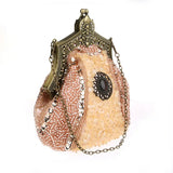 Vintage Beading Stone Clutches Handbag Evening Party Bags Crystal Bling