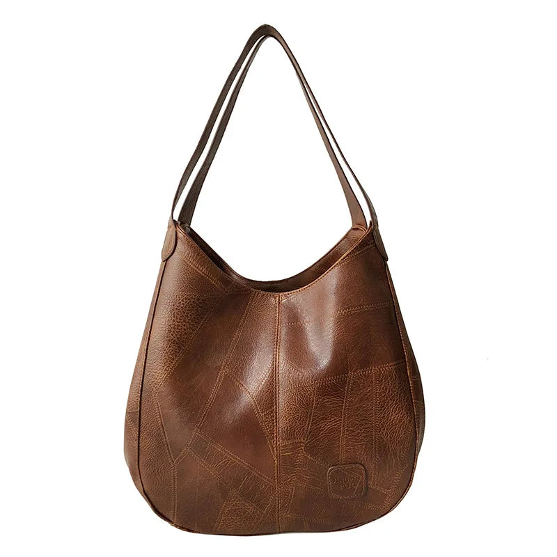 Vintage Women's Handbag Top-Handle Bag High-Quality Leather