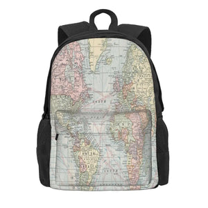 Vintage World Map 1901 Backpacks Men's and Women's Bags Retro Style