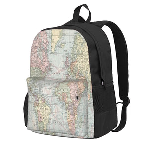 Vintage World Map 1901 Backpacks Men's and Women's Bags Retro Style