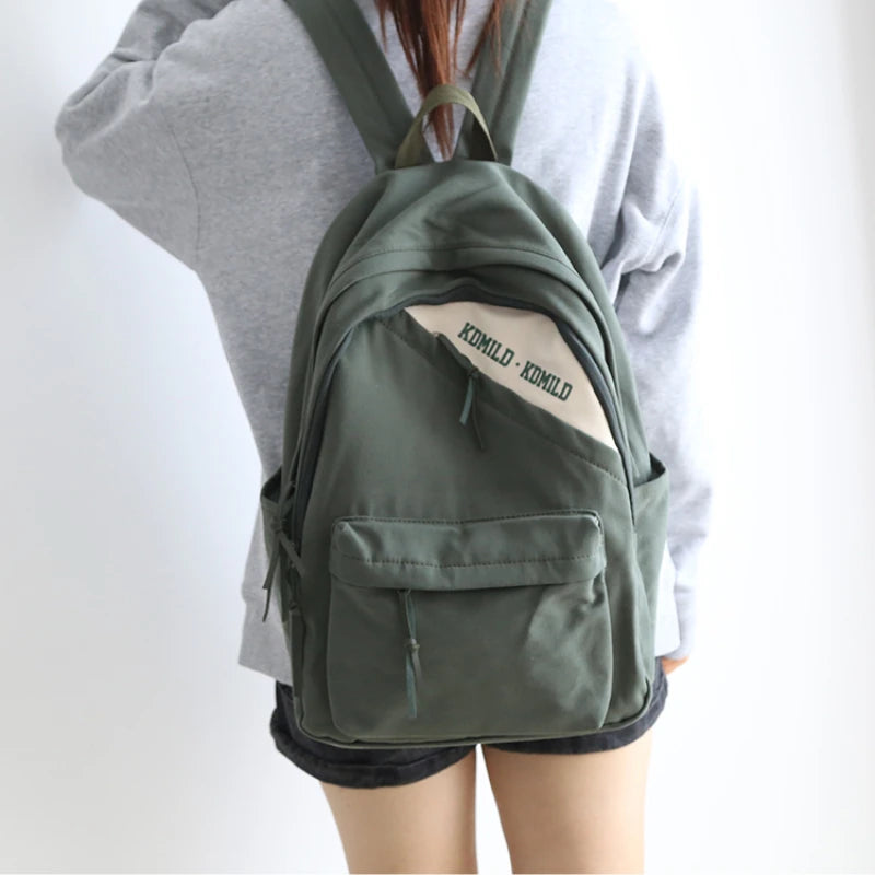 Vintage Canvas Backpack Female School Students Shoulder Bag
