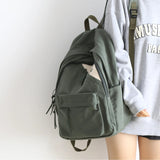 Vintage Canvas Backpack Female Students Shoulder Bag