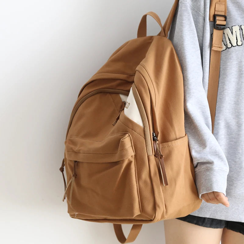 Vintage Canvas Backpack Female School Students Shoulder Bag