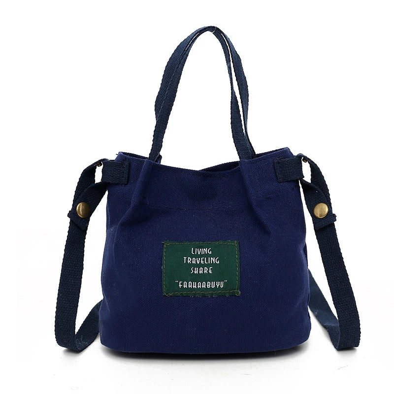 Vintage Canvas Crossbody Shoulder Bag Bucket Messenger Tote