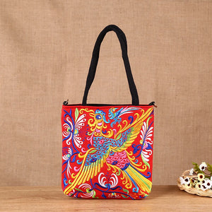 Vintage Chinese Women Bag Ethnic Embroidery Canvas Tote Crossbody Shoulder Bag