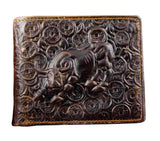 Vintage cow leather wallets for Men Cow pattern