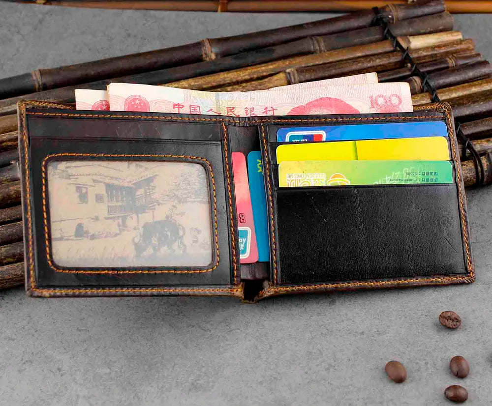 Vintage Cow Leather Wallets for Men High Quality