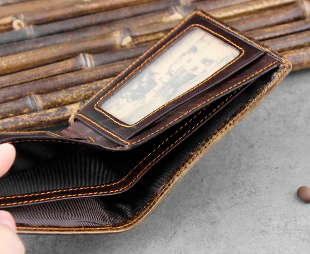 Vintage Cow Leather Wallets for Men High Quality