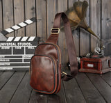 Vintage Cross Bag Chest Bag Men's PU Leather Shoulder Bag