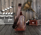 Vintage Cross Bag Chest Bag Men's PU Leather Shoulder Bag
