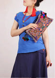 Vintage ethnic crossbody bags Double sided embroidered canvas Bohemia bags