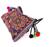 Vintage ethnic crossbody bags Double sided embroidered canvas Bohemia bags