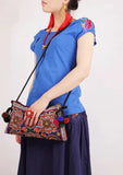 Vintage ethnic crossbody bags Double sided embroidered canvas Bohemia bags