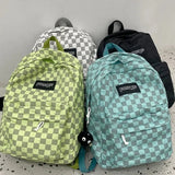 Vintage Kpop Checkerboard Backpack