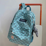 Vintage Kpop Checkerboard Backpack