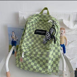 Vintage Kpop Checkerboard Backpack