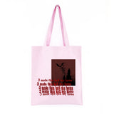 Vintage Letter Print Gothic Canvas Shoulder Bag