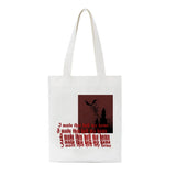 Vintage Letter Print Gothic Canvas Shoulder Bag