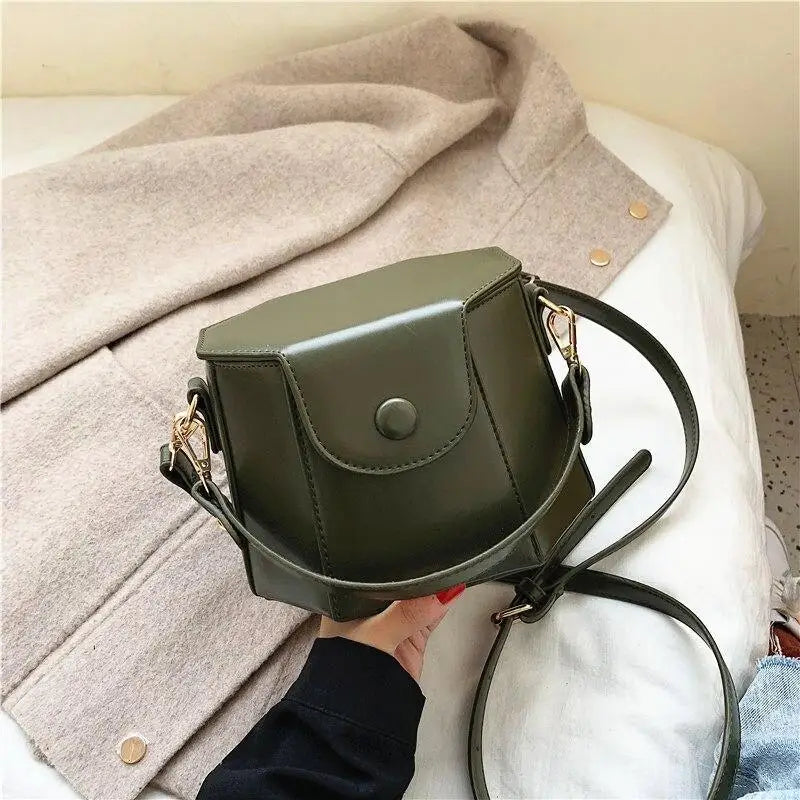 Vintage Crossbody Bucket Bag for Women Lady PU Leather Small Shoulder