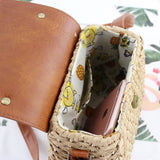Vintage Straw Bag Pig Crossbody Beach Bag Casual Weaving Handbags