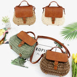 Vintage Straw Bag Pig Crossbody Beach Bag Casual Weaving Handbags