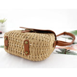 Vintage Straw Bag Pig Crossbody Beach Bag Casual Weaving Handbags