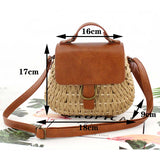 Vintage Straw Bag Pig Crossbody Beach Bag Casual Weaving Handbags