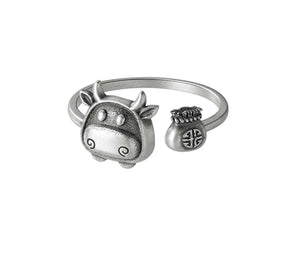 Vintage Calf Zodiac Ring with Opening