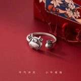 Vintage Calf Zodiac Ring with Opening