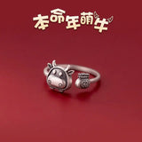 Vintage Calf Zodiac Ring with Opening
