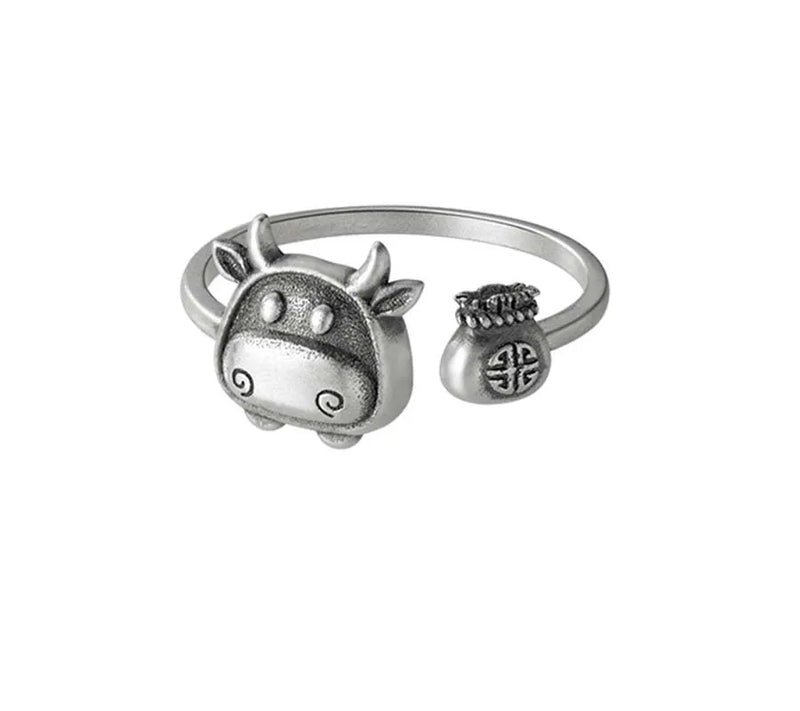 Vintage Calf Zodiac Ring with Opening
