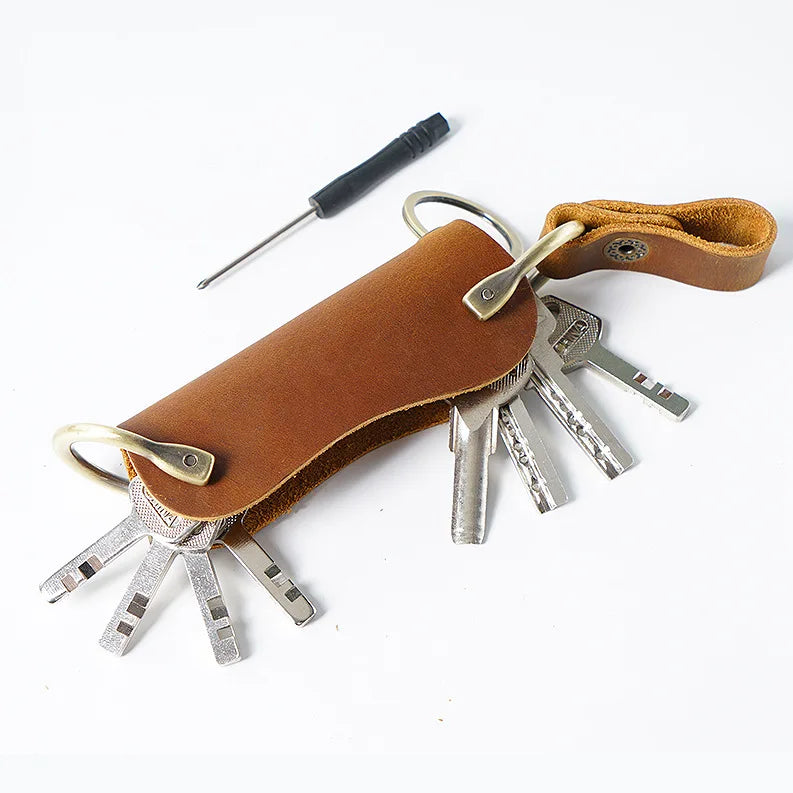 Vintage Leather Key Bag, Manual Key Storage Bag, Car Key Bag