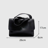 Vintage Women Shoulder Bag Pu Leather Handbags Wide Straps Messenger Bag