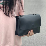 Vintage Women Shoulder Bag Pu Leather Handbags Wide Straps Messenger Bag