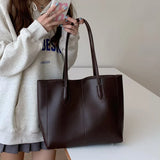 Vintage Women Big Totes PU Leather Handbag Large Capacity Shoulder Bag