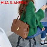 Vintage Leather Shoulder Bag for Women Large Capacity Totes