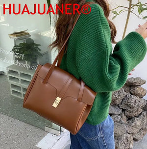 Vintage Leather Shoulder Bag for Women Large Capacity Totes
