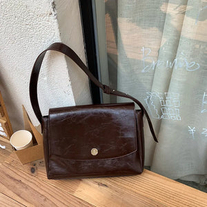 Vintage Women Messenger Bag Large Capacity Pu Leather Shoulder Bag