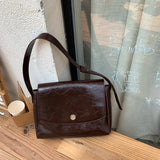 Vintage Women Messenger Bag Large Capacity Pu Leather Shoulder Bag