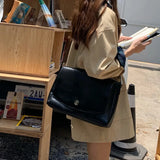 Vintage Women Messenger Bag Large Capacity Pu Leather Shoulder Bag
